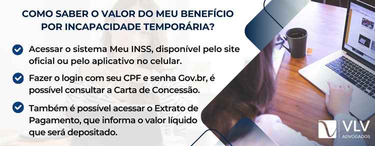 valor do meu benefício por incapacidade temporária 