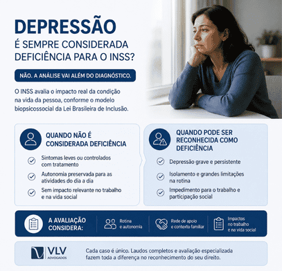 Depressão dá direito ao BPC LOAS? Guia completo 2 Depressão é sempre considerada deficiência para o INSS?