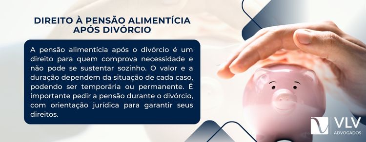 banner explicativo sobre direito à pensão alimentícia após divórcio