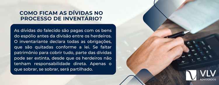 dívidas no processo de inventário