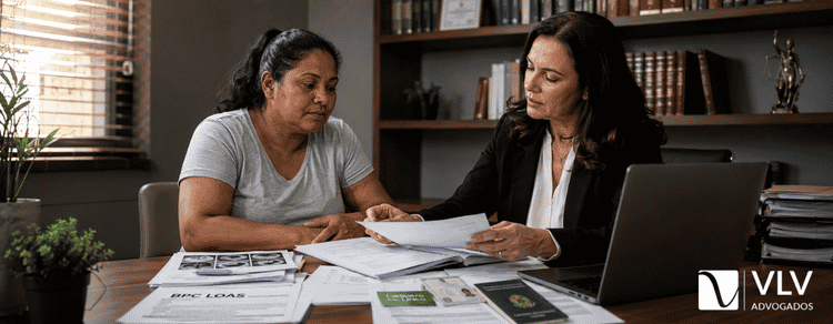 BPC LOAS em casos de nefropatia grave: como solicitar? 3 Mulher com nefropatia grave recebendo orientação sobre o BPC LOAS.