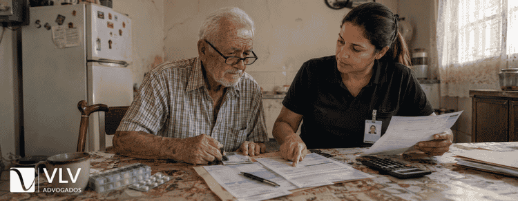 Renda dos filhos impede o BPC LOAS? Entenda quem entra no cálculo e quando o benefício pode ser negado 1 imagem representando idoso com renda dos filhos para BPC LOAS