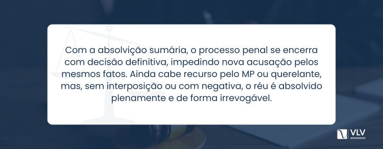 O que acontece depois da absolvição sumária?