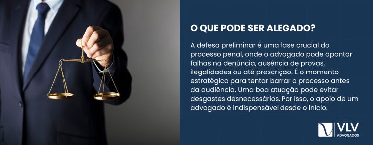 O que pode ser alegado na defesa preliminar?