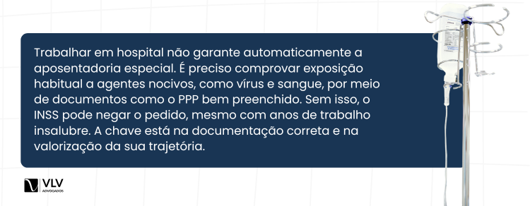 trabalhar em hospital e aposentadoria especial