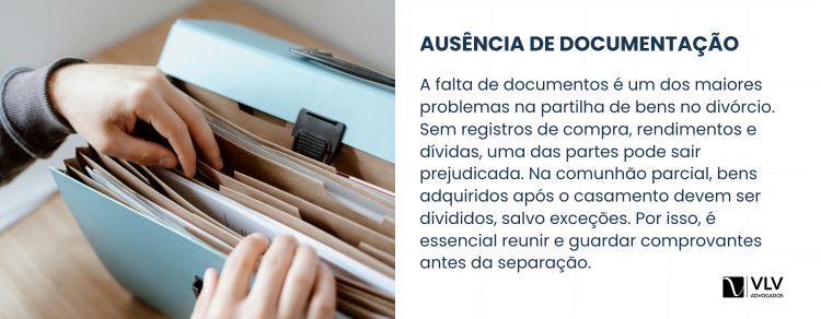 ausência de documentação no divorcio