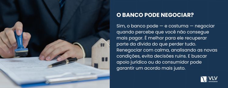 o banco pode negociar quando não consegue pagar as dívidas