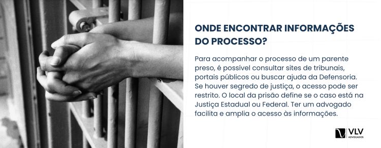 Onde encontro informações do processo do parente preso?