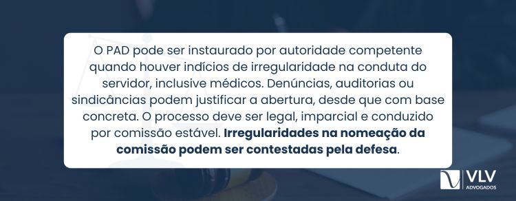 Quem pode instaurar um PAD por erro médico?