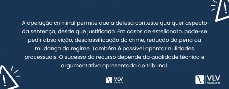 pode entrar com apelação mesmo se confessar o estelionato