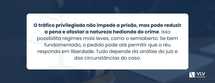 Alegar o tráfico privilegiado impede prisão?