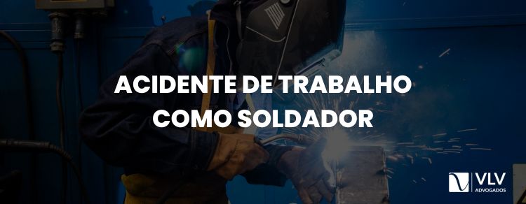Imagem representando acidente de trabalho com soldador.