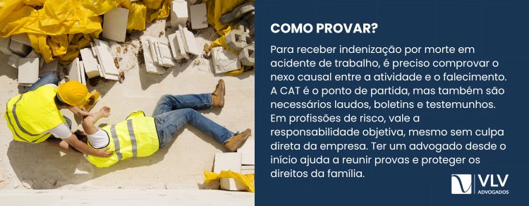 como provar que a morte foi causada por acidente de trabalho
