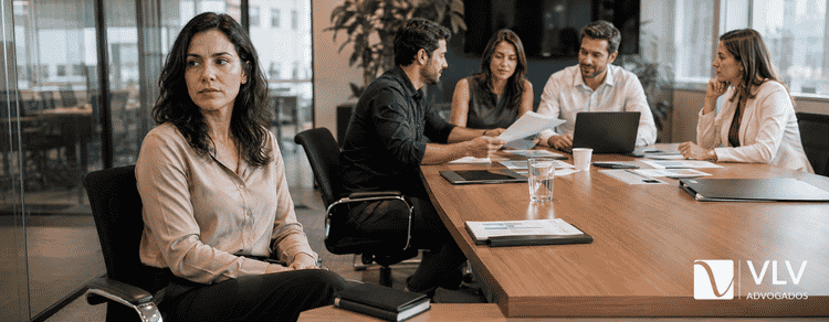Pessoa sofrendo discriminação no trabalho.