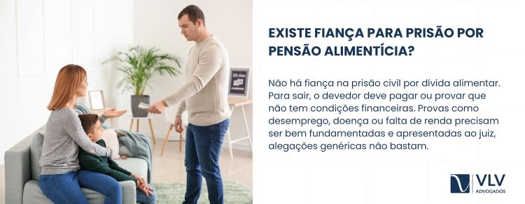 fiança para a prisão por pensão alimentícia
