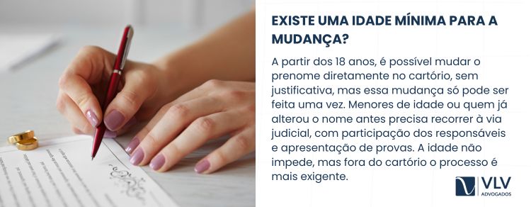 A alteração do nome por motivo religioso depende de uma idade mínima?