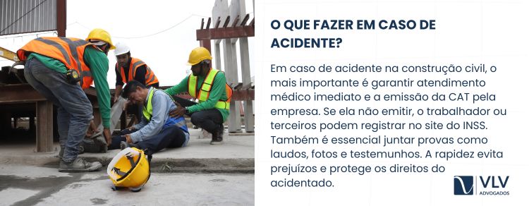 o que fazer em caso de acidente de trabalho na construção civil