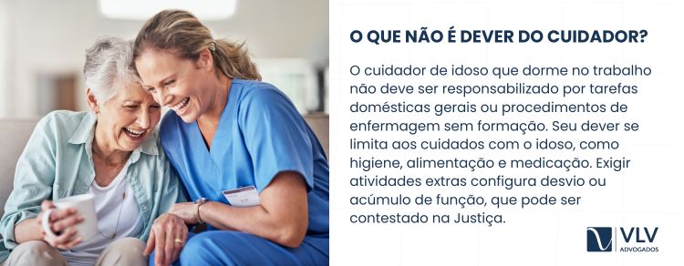 O que não é dever do cuidador de idoso que dorme no trabalho?