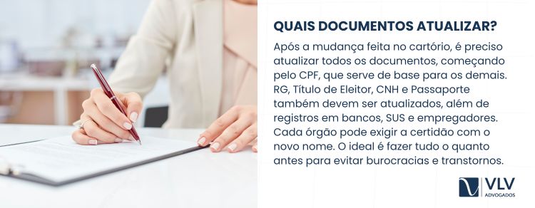 Quais documentos atualizar ao mudar de nome após divórcio?