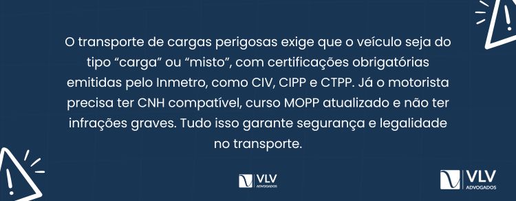  veículos e quem pode transportar as cargas perigosas