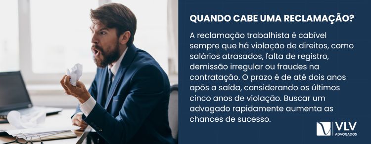 situações que cabem reclamação trabalhista