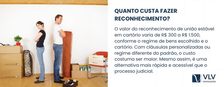 quanto custa fazer reconhecimento de união estável extrajudicial
