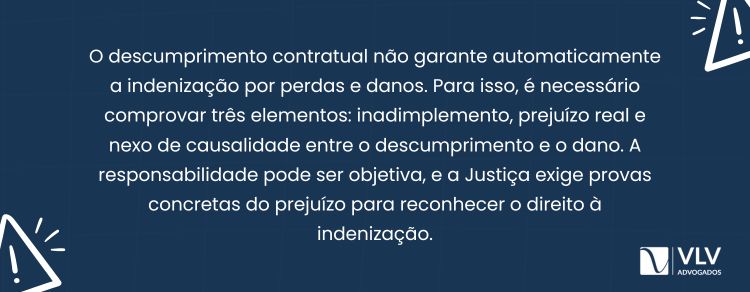 O descumprimento do contrato nem sempre gera direito automático à indenização por danos.