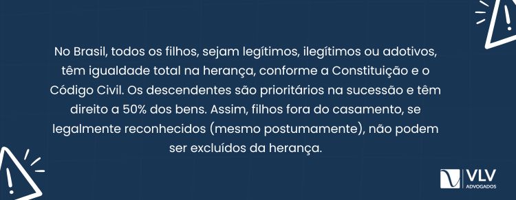 Não é possível excluir arbitrariamente um filho fora do casamento da herança.