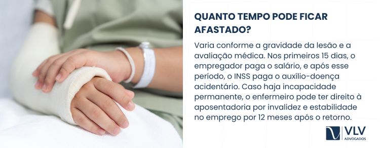 Afastamento do enfermeiro após acidente varia conforme a gravidade da lesão e avaliação médica.