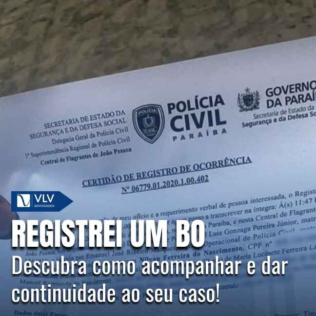 Registrei um boletim de ocorrência.