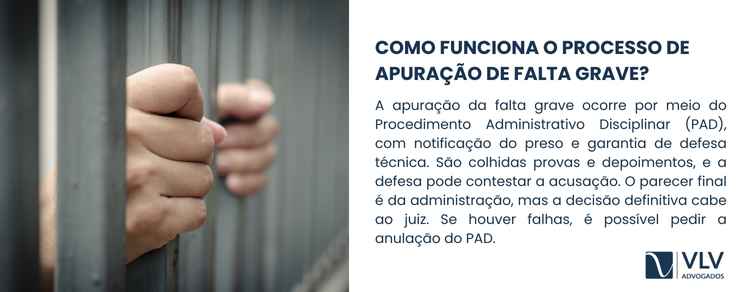 Imagem explicativa sobre como funciona o processo de apuração de falta grave.