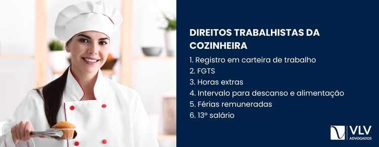 Imagem explicativa sobre quais são os direitos trabalhistas da cozinheira.