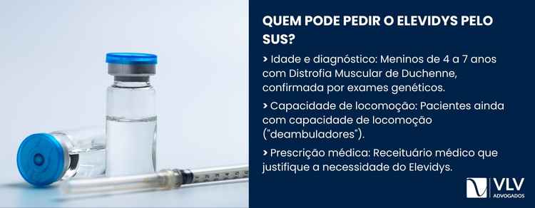 imagem explicativa sobre quem pode pedir o Elevidys pelo SUS.