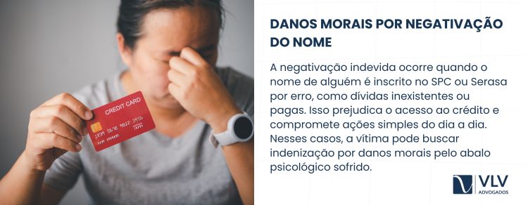 Sim, nome negativado indevidamente gera direito à indenização por danos morais.