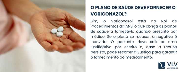 imagem explicativa sobre o plano de saúde deve fornecer o Voriconazol.