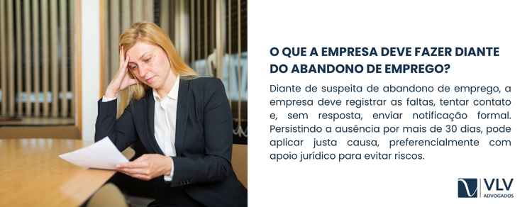 Imagem explicativa sobre o que a empresa deve fazer diante do abandono de emprego.