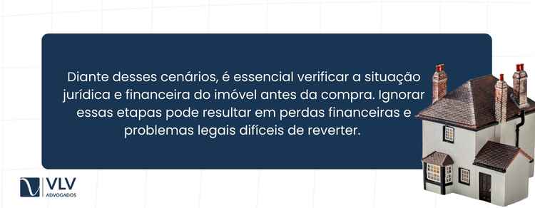 Imagem explicativa sobre quais são os riscos de comprar um imóvel com débitos.