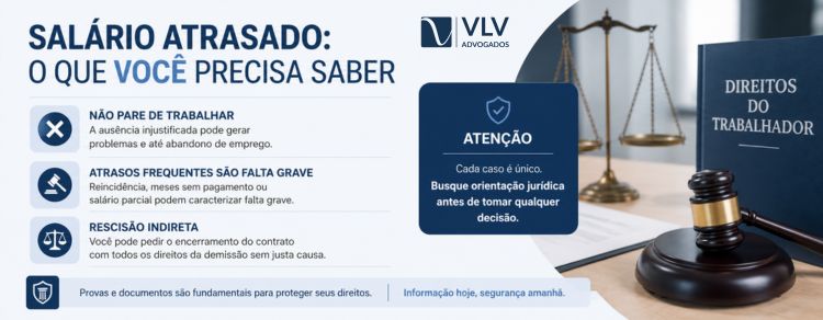 salario atrasado rescisao indireta direitos trabalhistas