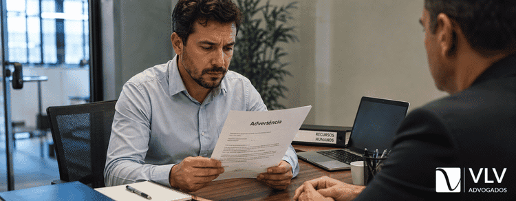 AdvertĂȘncia no trabalho: o que acontece, preciso assinar e quando posso contestar? 1 imagem representando advertĂȘncia no trabalho