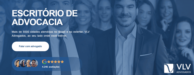 imagem da página inicial do site da VLV Advogados