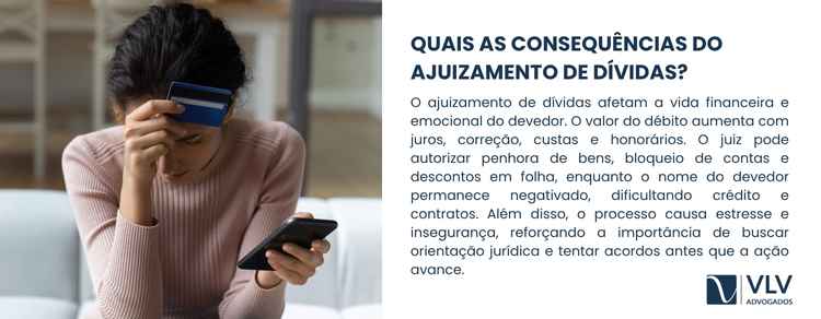 O ajuizamento de dívidas afeta a vida financeira e o patrimônio do devedor.