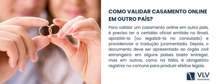 A validação começa com a certidão oficial de casamento emitida pelo cartório.