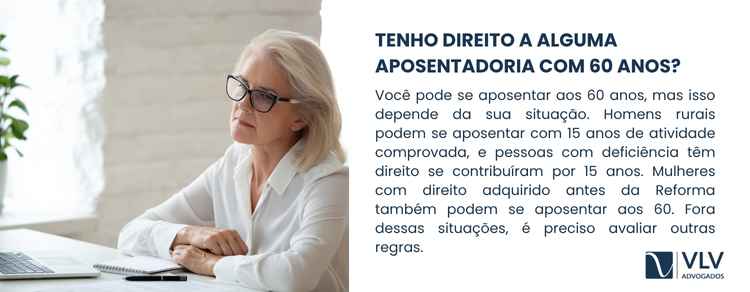 direito a aposentadoria com 60 anos