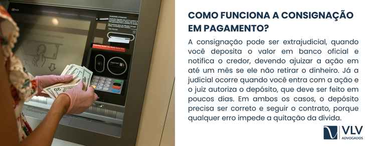 O que é ação de consignação em pagamento? 2 imagem explicando funcionamento de consignação em pagamento