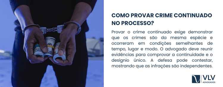 imagem explicando como provar crime continuado no processo