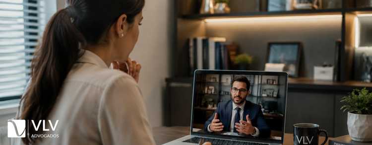 Como fazer o divórcio pela internet? Passo a passo do divórcio online 3 advogado orientando uma mulher sobre divórcio online