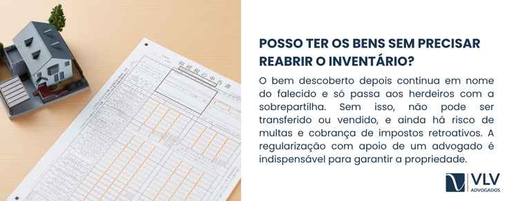 Fiz o inventário e descobri novos bens, e agora? 2 Não. O bem segue em nome do falecido.