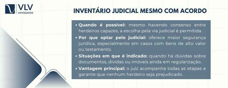 Sim. Mesmo com acordo total entre os herdeiros, o inventário pode ser feito de forma judicial. 