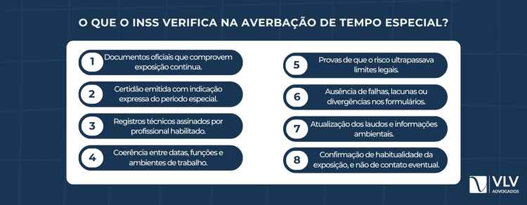 Averbação de tempo especial: quais as exigências? 2 imagem explicando o que o inss verifica na averbação de tempo especial