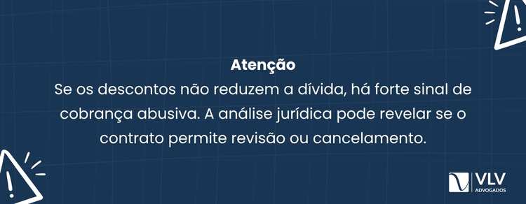Você percebe a dívida infinita quando o saldo nunca diminui.